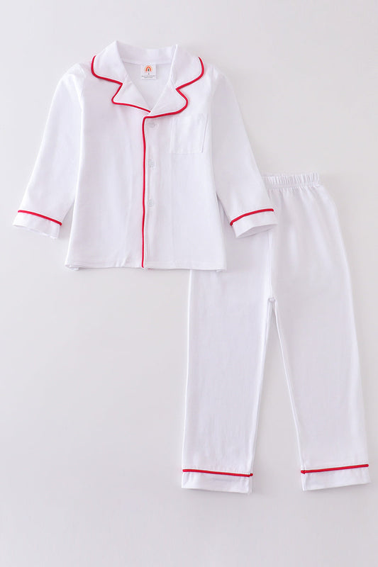 White Pocket Boy Pajamas Set