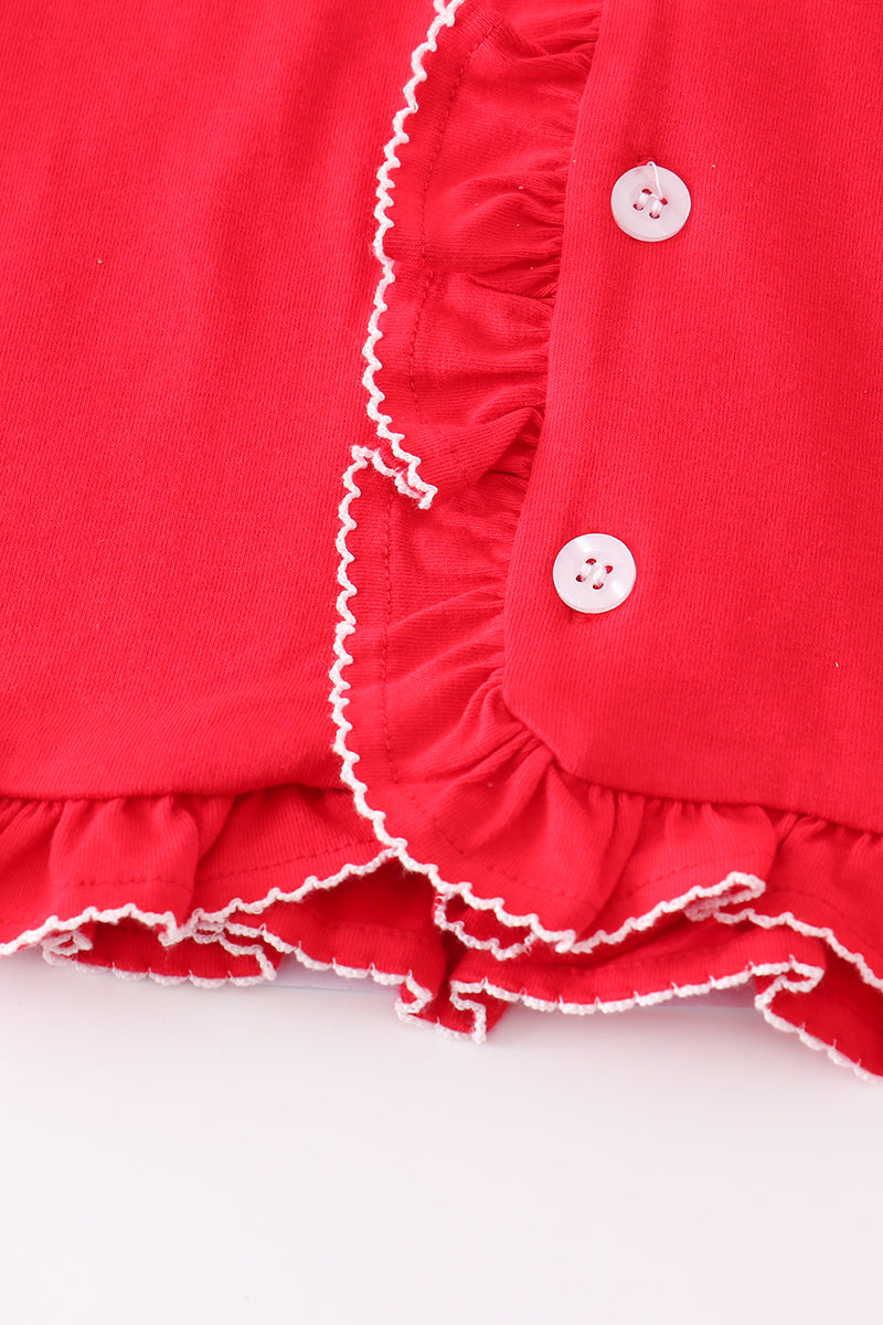 Red Ruffle Girl Pajama Set