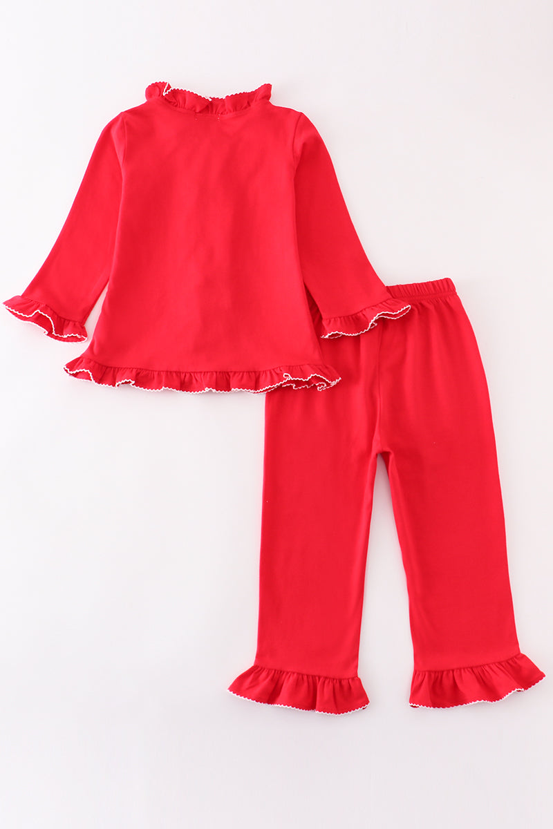 Red Ruffle Girl Pajama Set