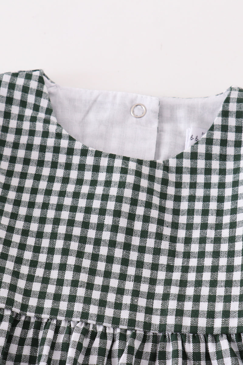 Green Gingham Romper