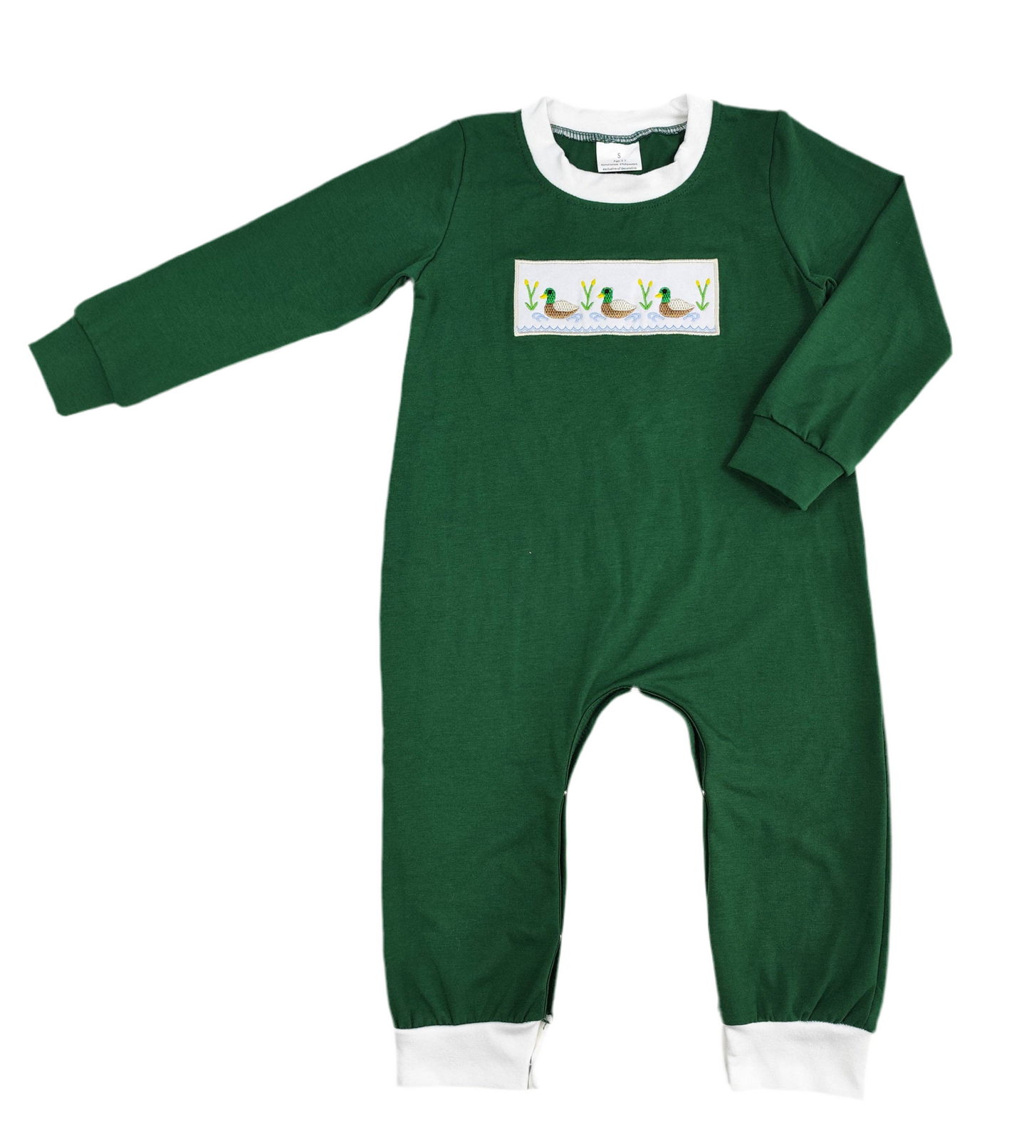 Baby Boy Duck Romper-Green