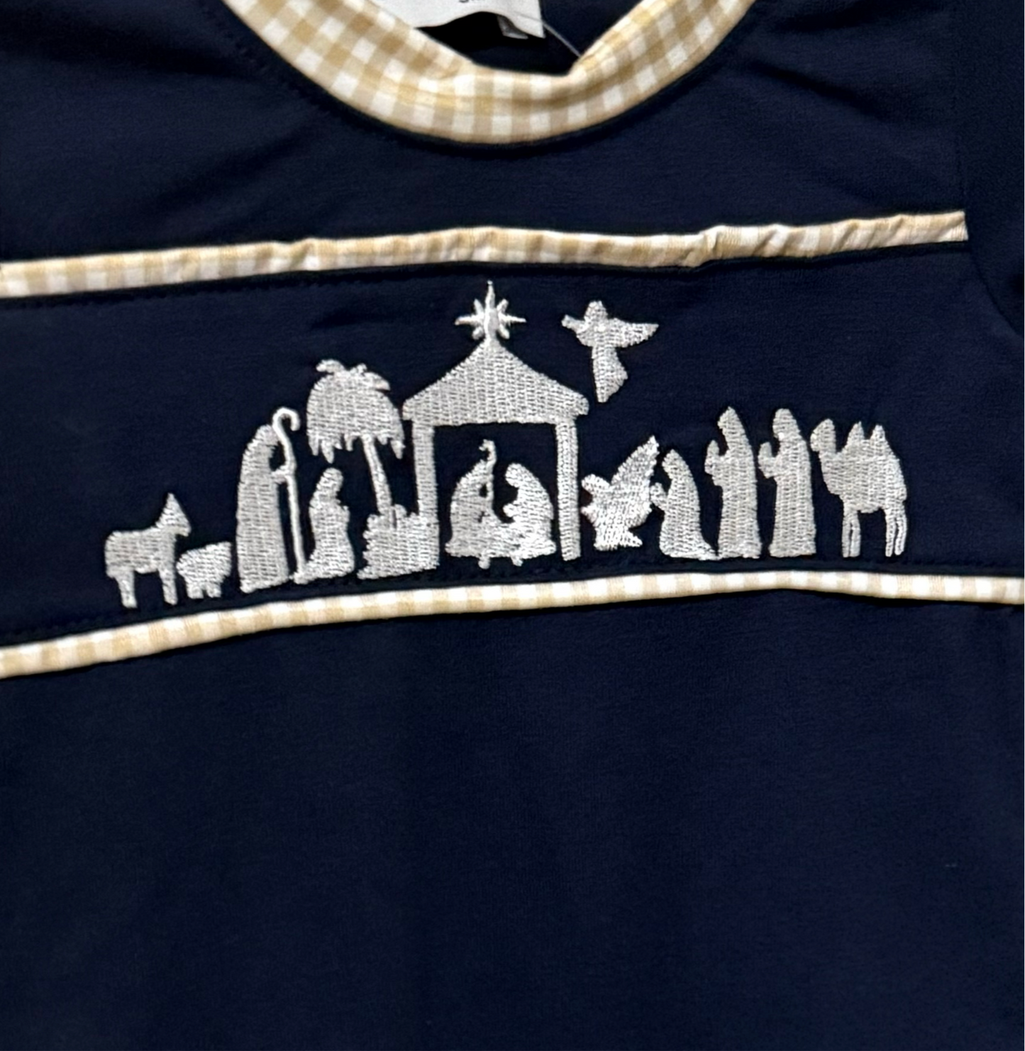 Navy Nativity Boy Romper