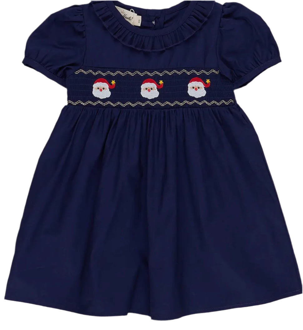 Santa Smocked Christmas Dress