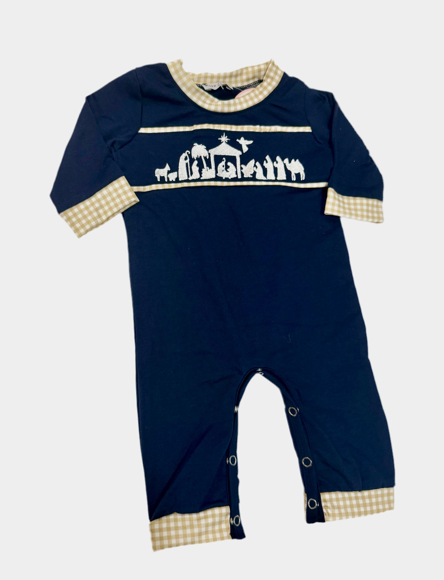 Navy Nativity Boy Romper