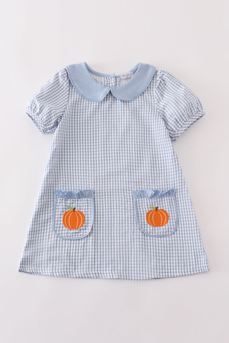 Blue Gingham Pumpkin Dress