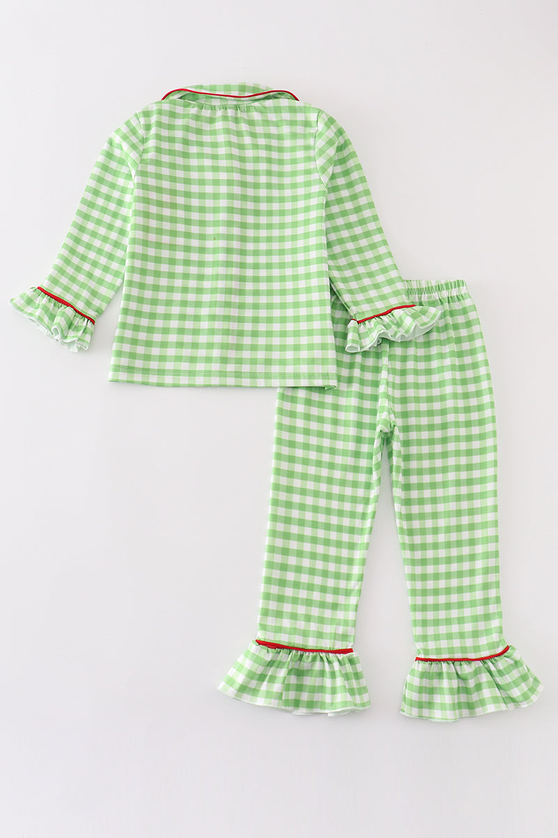 Christmas Grinch Ruffle Pajama Set