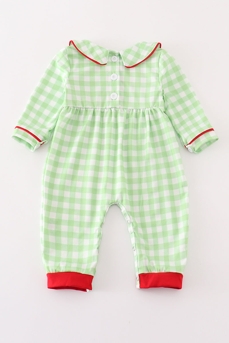 Christmas Tree Embroidery Boy Romper